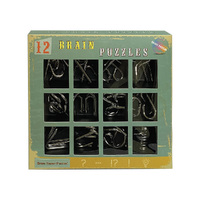 12 Brain Teaser Metal Puzzles Disassemble & Reassemble (PZ500716)