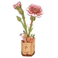 Robotime Rolife Wood Bloom Pink Carnation 3D Wooden Puzzle Kit (ROB119268)