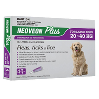 Neoveon Plus Spot-on Flea & Tick Treatment for Large Dogs 20-40kg 4 Pack