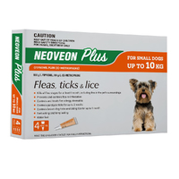 Neoveon Plus Spot-on Flea & Tick Treatment for Small Dogs Up to 10kg 4 Pack