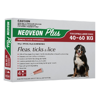 Neoveon Plus Spot-on Flea & Tick Treatment for Extra Large Dogs 40-60kg 4 Pack