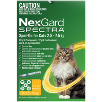 Nexgard Spectra Spot On Flea, Tick & Worming Treatment for Cats 2.5-7.5kg 3 Pack