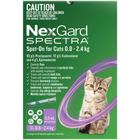 Nexgard Spectra Spot On Flea, Tick & Worming Treatment for Cats 0.8-2.4kg 6 Pack