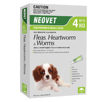 Neovet Spot-on Flea & Worms Treatment for Puppies & Small Dog Up to 4kg 6 Pack