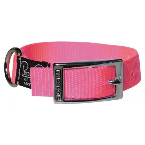 Prestige Pet Single Layer Nylon Adjustable Dog Collar Hot Pink 3/4 Inch x 36cm