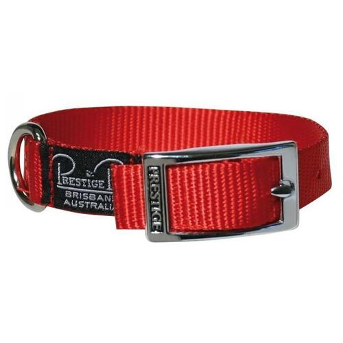 Prestige Pet Single Layer Nylon Adjustable Dog Collar Red 3/4 Inch x 36cm