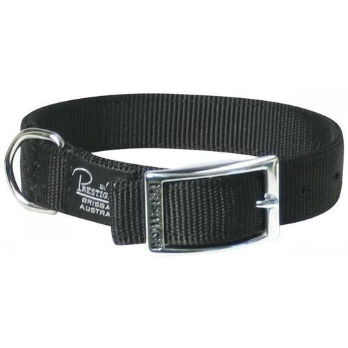 Prestige Pet Double Layer Nylon Adjustable Dog Collar Black 46cm