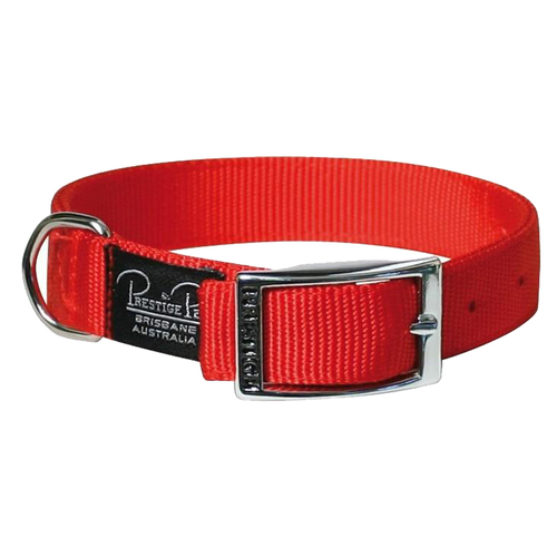 Prestige Pet Double Layer Nylon Adjustable Dog Collar Red 46cm