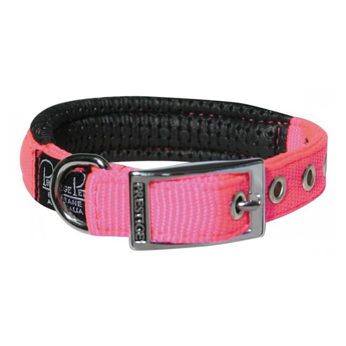 Prestige Pet Soft Padded Adjustable Dog Collar Hot Pink 3/4 Inch x 36cm