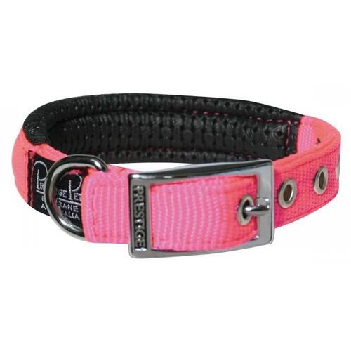 Prestige Pet Soft Padded Adjustable Dog Collar Hot Pink 3/4 Inch x 41cm