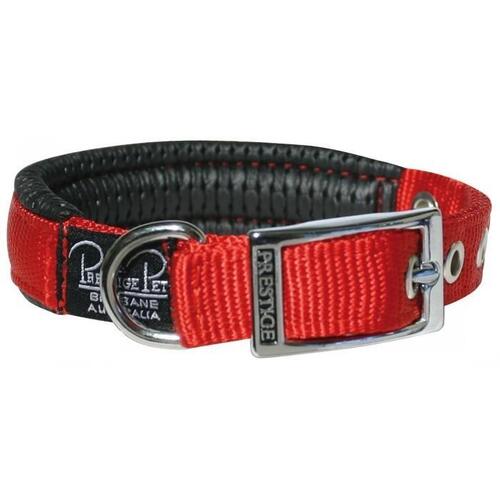 Prestige Pet Soft Padded Adjustable Dog Collar Red 3/4 Inch x 41cm