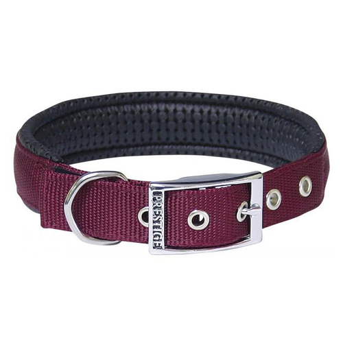 Prestige Pet Soft Padded Adjustable Dog Collar Burgundy 1 Inch x 51cm