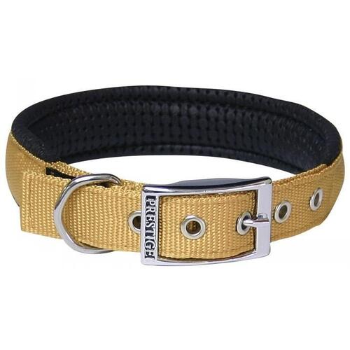 Prestige Pet Soft Padded Adjustable Dog Collar Gold 1 Inch x 56cm