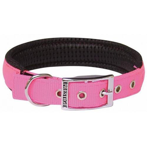 Prestige Pet Soft Padded Adjustable Dog Collar Hot Pink 1 Inch x 56cm