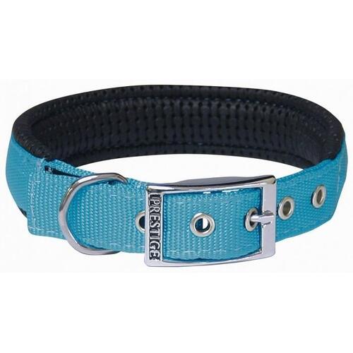 Prestige Pet Soft Padded Adjustable Dog Collar Turquoise 1 Inch x 56cm