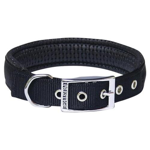 Prestige Pet Soft Padded Adjustable Dog Collar Black 1 Inch x 76cm