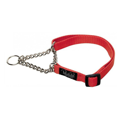 Prestige Pet 3/8 Inch Adjustable Semi Choke Dog Collar Red 20-30cm