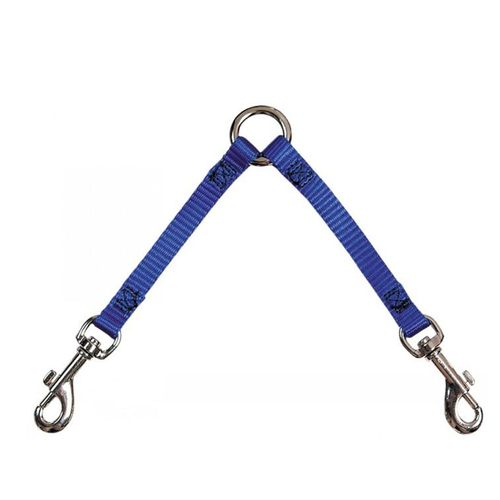 Prestige Pet Two-Dog Coupler Leash Attachment Blue 3/8 Inch x 61cm