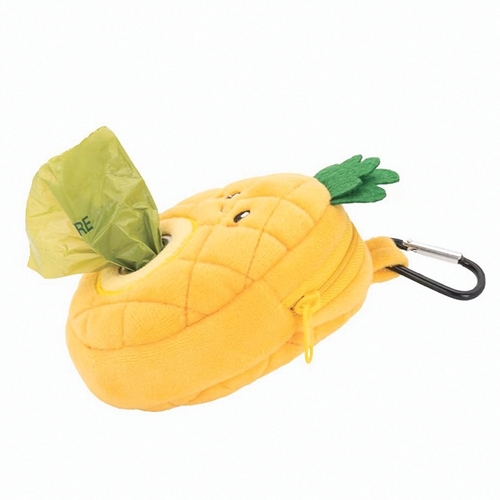 HugSmart Dog Waste Bag Dispenser Soft Plush Pooch Pouch Pineapple