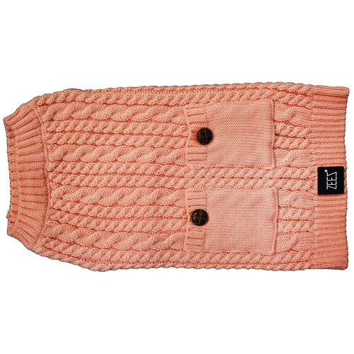 Zeez Cable Knitted Indoor Dog Sweater Musk Pink XXL 60cm