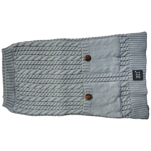 Zeez Cable Knitted Indoor Dog Sweater Grey XXL 60cm