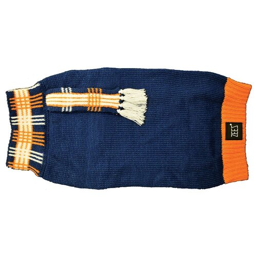 Zeez Knitted Dog Sweater w/ Scarf Navy XXL 60cm