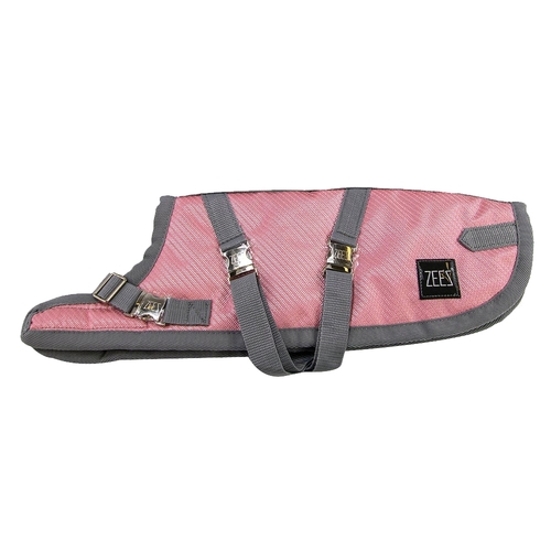 Zeez Supreme Dachshund Pet Dog Coat Flamingo Pink/Grey Size 15