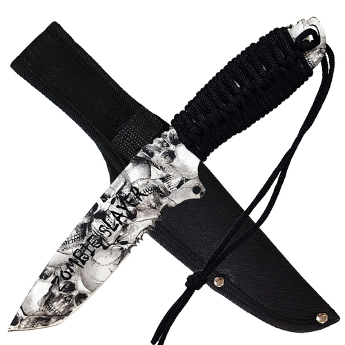 Fury Skull Print Hunting Knife w/ Sheath 266mm (74423)