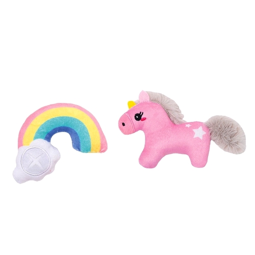 HugSmart Meow Buddies Crazy Catcher Unicorn & Rainbow w/ Catnip 2 Pack