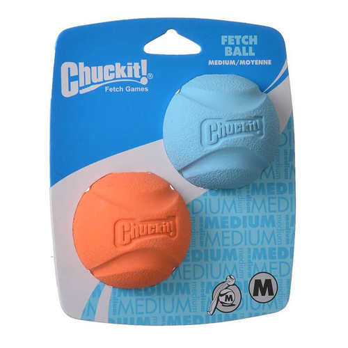 Chuckit Fetch Ball Throw & Fetch Dog Toy Medium 6cm 2 Pack