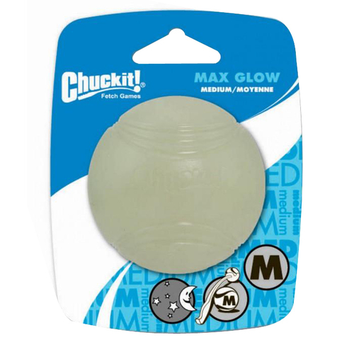 Chuckit Max Glow Ball Throw & Fetch Dog Toy Medium 6cm