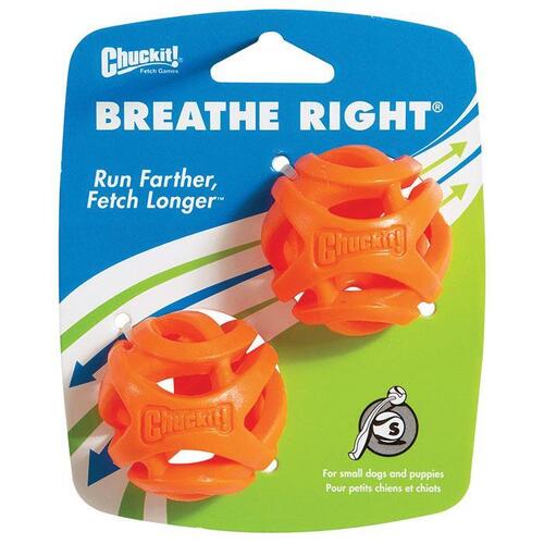 Chuckit Breathe Right Fetch Ball Dog Toy Small 5cm 2 Pack