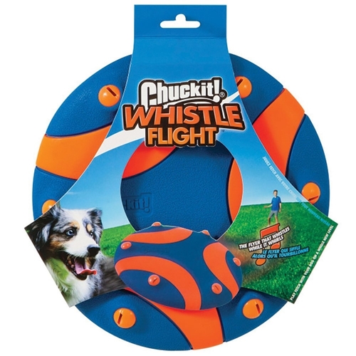 Chuckit Whistle Flight Interactive Play Flexible Rubber Dog Toy 28cm