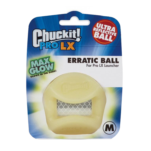 Chuckit Pro LX Erratic Ball Max Glow Dog Toy for Pro LX Launcher Medium