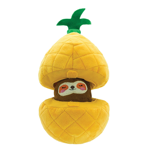 HugSmart Puzzle Hunter Fruity Critterz Pineapple Dog Squeaker Toy