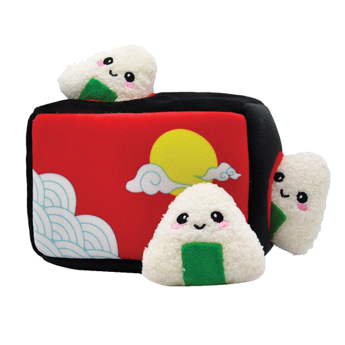 HugSmart Puzzle Hunter Foodie Japan Bento Box Interactive Plush Dog Squeaker Toy