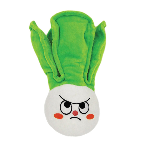 HugSmart Fuzzy Friendz Feisty Veggie Bok-Choy Plush Dog Squeaker Toy