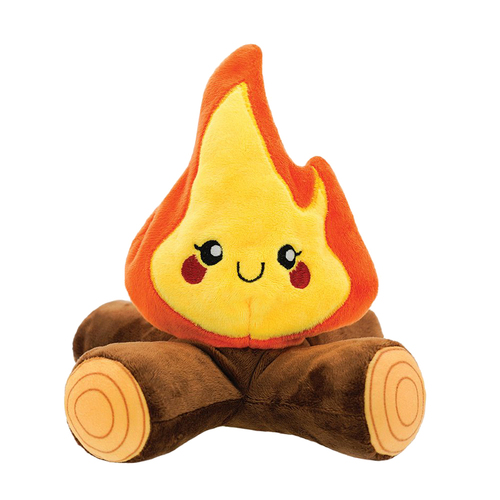 HugSmart Fuzzy Friendz Camping Pup Campfire Interactive Plush Dog Squeaker Toy