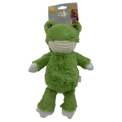 Prestige Pet Snuggle Buddies Frog Plush Dog Squeaker Toy Large