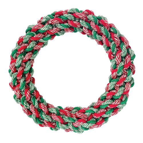 Prestige Pet Christmas Wreath Rope Interactive Play Dog Toy Large 25cm