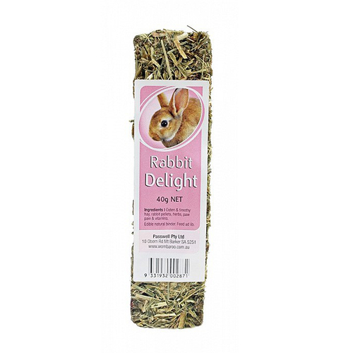 Passwell Rabbit Delights High Fibre Treat Bar 40g 24/Box 