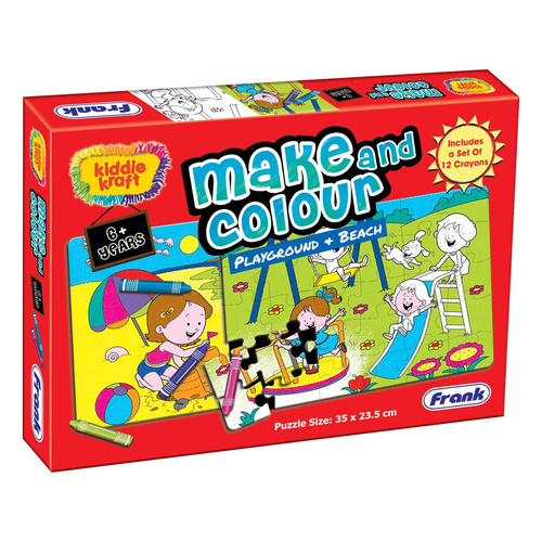 Frank Make & Colour Playground & Beach Jigsaw Puzzle 30 & 40 Pieces (AAA23103)