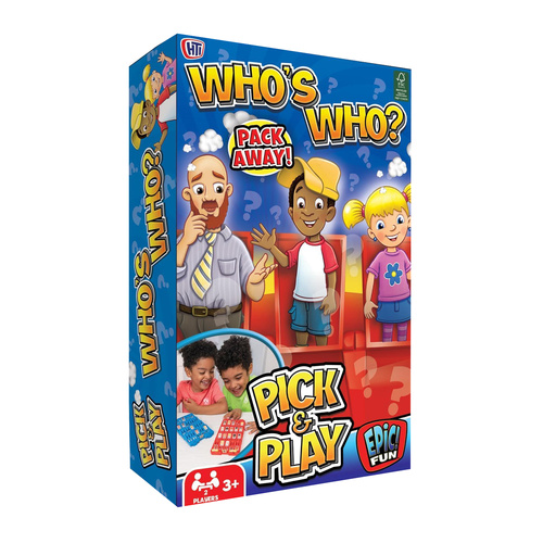 HTI Whos Who Pack Away Travel Game 2-Players Ages 3+ (AAC640219)