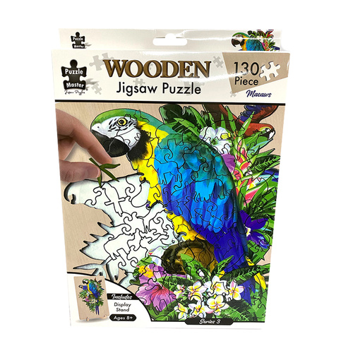 Puzzle Master Wooden Jigsaw Puzzle Macaws 130 Pieces (BMS013817)