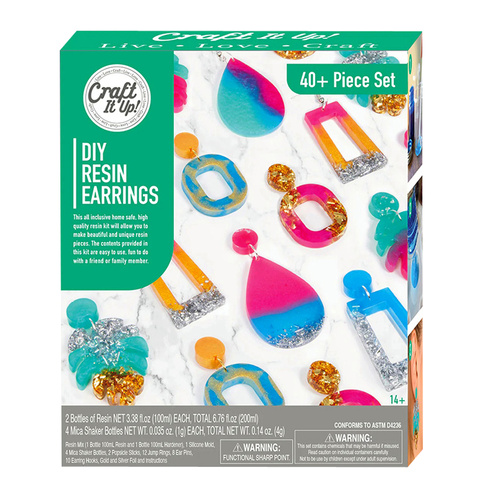 Craft It Up DIY Resin Earrings Kit incl 40+ Piece Set (BMS624200)