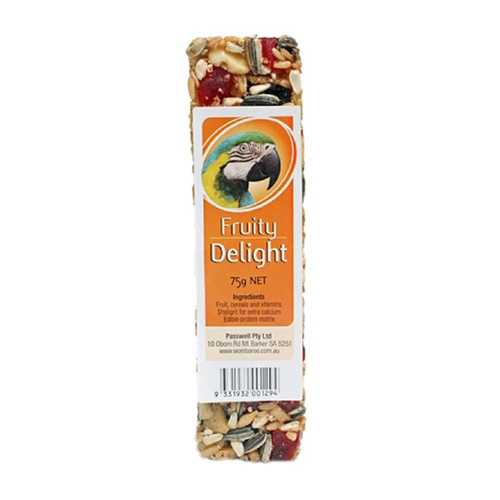 Passwell Avian Fruity Delight Bird Food Healthy Treat Bar 75g