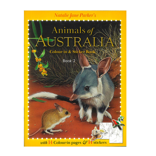 Animals of Australia Colour-in & Sticker by Natalie Jane Parker Bk 2 (BRO756276)