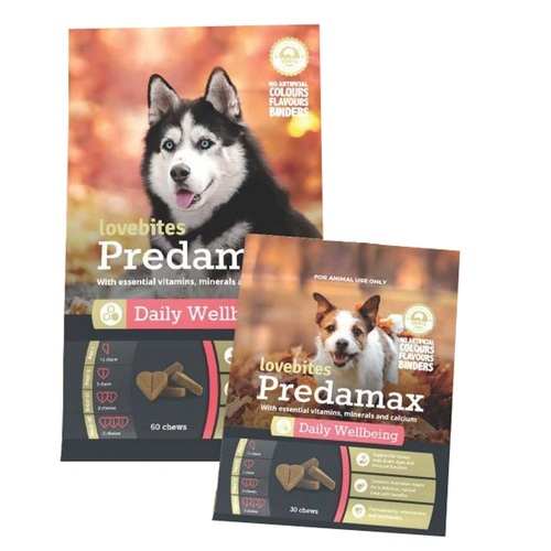 Vetafarm Lovebites Predamax Daily Wellbeing Dog Chew Treat 30 Pack