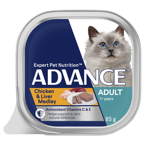 Advance Adult 1+ Wet Cat Food Chicken & Liver Medley 7 x 85g