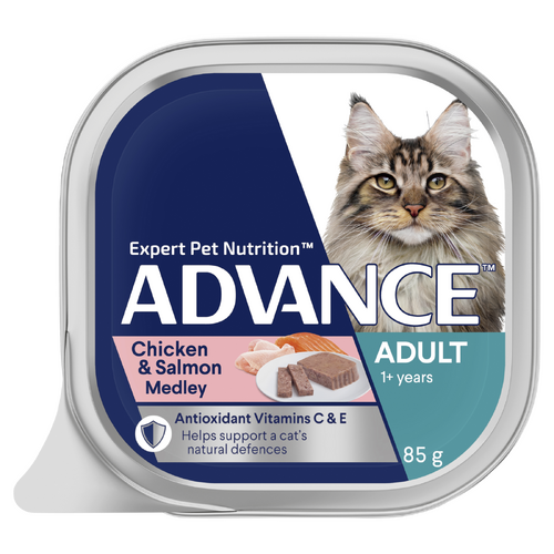 Advance Adult 1+ Wet Cat Food w/ Chicken & Salmon Medley 7 x 85g